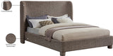 Penny Polyester Fabric Queen Bed - Elegant Curved Headboard for a Luxurious Bedroom Upgrade
