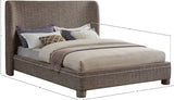 Penny Polyester Fabric Queen Bed - Elegant Curved Headboard for a Luxurious Bedroom Upgrade