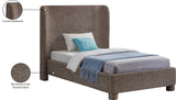 Penny Twin Bed - Elegant Upholstered Bed with Curved Headboard for Stylish Bedroom Decor Upgrade
