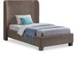 Penny Twin Bed - Elegant Upholstered Bed with Curved Headboard for Stylish Bedroom Decor Upgrade