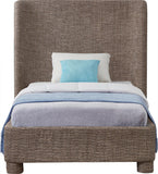 Penny Twin Bed - Elegant Upholstered Bed with Curved Headboard for Stylish Bedroom Decor Upgrade