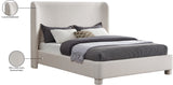 Penny King Bed - Elegant Upholstered Design with Curved Headboard for Luxurious Bedroom Makeover