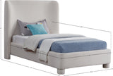 Penny Twin Bed - Elegant Upholstered Bed with Curved Headboard for Stylish Bedroom Decor Upgrade