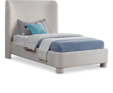 Penny Twin Bed - Elegant Upholstered Bed with Curved Headboard for Stylish Bedroom Decor Upgrade