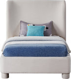 Penny Twin Bed - Elegant Upholstered Bed with Curved Headboard for Stylish Bedroom Decor Upgrade