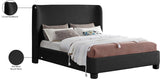 Penny Polyester Fabric Queen Bed - Elegant Curved Headboard for a Luxurious Bedroom Upgrade