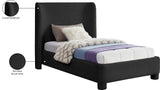 Penny Twin Bed - Elegant Upholstered Bed with Curved Headboard for Stylish Bedroom Decor Upgrade