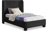 Penny Twin Bed - Elegant Upholstered Bed with Curved Headboard for Stylish Bedroom Decor Upgrade