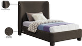 Penny Twin Bed - Elegant Upholstered Bed with Curved Headboard for Stylish Bedroom Decor Upgrade