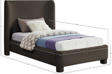 Penny Twin Bed - Elegant Upholstered Bed with Curved Headboard for Stylish Bedroom Decor Upgrade