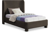 Penny Twin Bed - Elegant Upholstered Bed with Curved Headboard for Stylish Bedroom Decor Upgrade