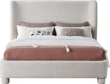 Penny King Bed - Elegant Upholstered Design with Curved Headboard for Luxurious Bedroom Makeover