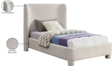 Penny Twin Bed - Elegant Upholstered Bed with Curved Headboard for Stylish Bedroom Decor Upgrade