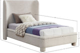 Penny Twin Bed - Elegant Upholstered Bed with Curved Headboard for Stylish Bedroom Decor Upgrade