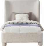 Penny Twin Bed - Elegant Upholstered Bed with Curved Headboard for Stylish Bedroom Decor Upgrade