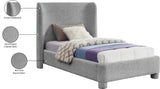 Penny Twin Bed - Elegant Upholstered Bed with Curved Headboard for Stylish Bedroom Decor Upgrade