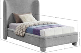 Penny Twin Bed - Elegant Upholstered Bed with Curved Headboard for Stylish Bedroom Decor Upgrade
