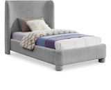 Penny Twin Bed - Elegant Upholstered Bed with Curved Headboard for Stylish Bedroom Decor Upgrade