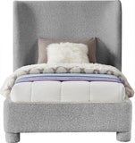 Penny Twin Bed - Elegant Upholstered Bed with Curved Headboard for Stylish Bedroom Decor Upgrade