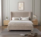Penny King Bed - Elegant Upholstered Design with Curved Headboard for Luxurious Bedroom Makeover