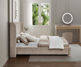 Penny King Bed - Elegant Upholstered Design with Curved Headboard for Luxurious Bedroom Makeover