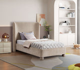 Penny Twin Bed - Elegant Upholstered Bed with Curved Headboard for Stylish Bedroom Decor Upgrade