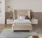 Penny Twin Bed - Elegant Upholstered Bed with Curved Headboard for Stylish Bedroom Decor Upgrade