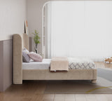 Penny Twin Bed - Elegant Upholstered Bed with Curved Headboard for Stylish Bedroom Decor Upgrade