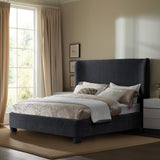 Penny Full Bed - Luxurious Upholstered Bed with Curved Headboard for Elegant Bedroom Decor Upgrade