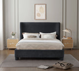 Penny Polyester Fabric Queen Bed - Elegant Curved Headboard for a Luxurious Bedroom Upgrade