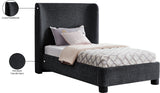 Penny Twin Bed - Elegant Upholstered Bed with Curved Headboard for Stylish Bedroom Decor Upgrade