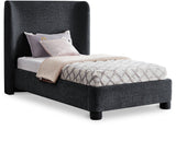Penny Twin Bed - Elegant Upholstered Bed with Curved Headboard for Stylish Bedroom Decor Upgrade