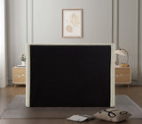 Penny Polyester Fabric Queen Bed - Elegant Curved Headboard for a Luxurious Bedroom Upgrade