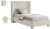 Penny Twin Bed - Elegant Upholstered Bed with Curved Headboard for Stylish Bedroom Decor Upgrade