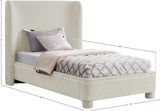 Penny Twin Bed - Elegant Upholstered Bed with Curved Headboard for Stylish Bedroom Decor Upgrade