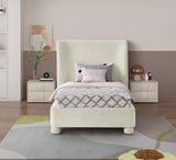 Penny Twin Bed - Elegant Upholstered Bed with Curved Headboard for Stylish Bedroom Decor Upgrade