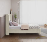 Penny Twin Bed - Elegant Upholstered Bed with Curved Headboard for Stylish Bedroom Decor Upgrade