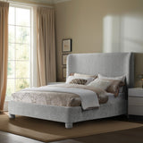 Penny Full Bed - Luxurious Upholstered Bed with Curved Headboard for Elegant Bedroom Decor Upgrade