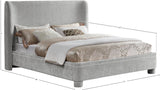 Penny Polyester Fabric Queen Bed - Elegant Curved Headboard for a Luxurious Bedroom Upgrade