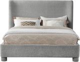 Penny Polyester Fabric Queen Bed - Elegant Curved Headboard for a Luxurious Bedroom Upgrade