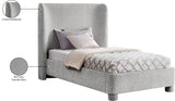 Penny Twin Bed - Elegant Upholstered Bed with Curved Headboard for Stylish Bedroom Decor Upgrade