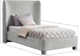 Penny Twin Bed - Elegant Upholstered Bed with Curved Headboard for Stylish Bedroom Decor Upgrade