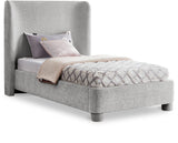 Penny Twin Bed - Elegant Upholstered Bed with Curved Headboard for Stylish Bedroom Decor Upgrade