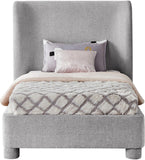 Penny Twin Bed - Elegant Upholstered Bed with Curved Headboard for Stylish Bedroom Decor Upgrade