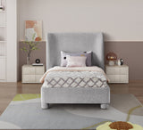 Penny Twin Bed - Elegant Upholstered Bed with Curved Headboard for Stylish Bedroom Decor Upgrade