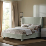 Penny Full Bed - Luxurious Upholstered Bed with Curved Headboard for Elegant Bedroom Decor Upgrade