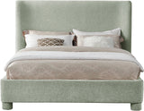 Penny Polyester Fabric Queen Bed - Elegant Curved Headboard for a Luxurious Bedroom Upgrade