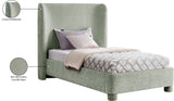 Penny Twin Bed - Elegant Upholstered Bed with Curved Headboard for Stylish Bedroom Decor Upgrade