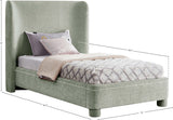 Penny Twin Bed - Elegant Upholstered Bed with Curved Headboard for Stylish Bedroom Decor Upgrade