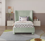 Penny Twin Bed - Elegant Upholstered Bed with Curved Headboard for Stylish Bedroom Decor Upgrade